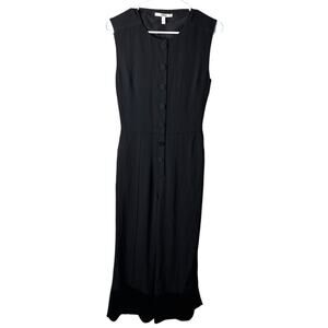 Derek Lam Black Jumpsuit Cut-Out Back Satin Hemline Evening Wear Size 4 and 6